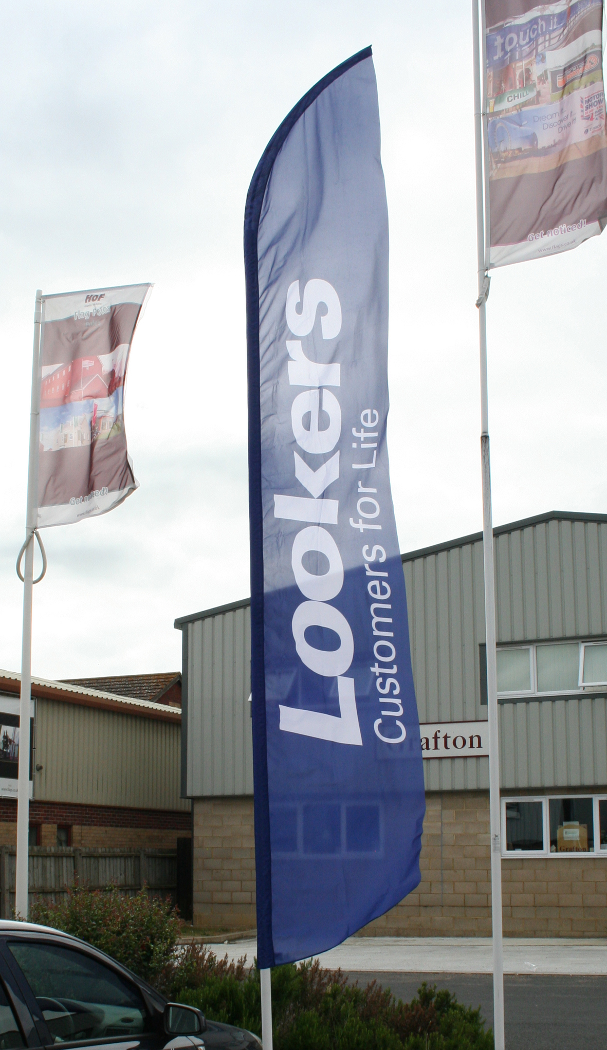 forecourt flagpoles and flags
